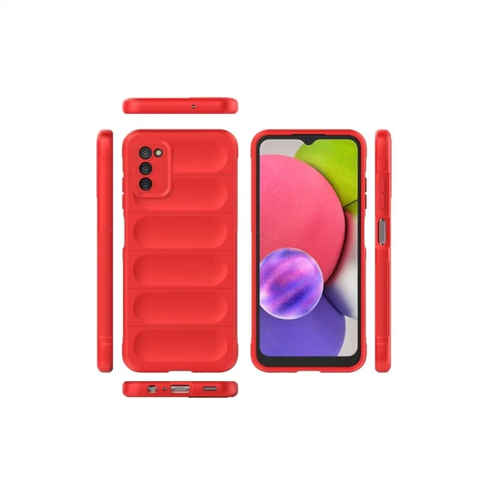 BUĞZ Samsung Galaxy A03s Kılıf Optimum Silikon - Kırmızı