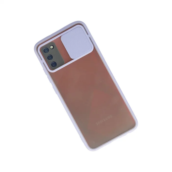 BUĞZ Samsung Galaxy A03s Kılıf Palm Buzlu Kamera Sürgülü Silikon - Lila