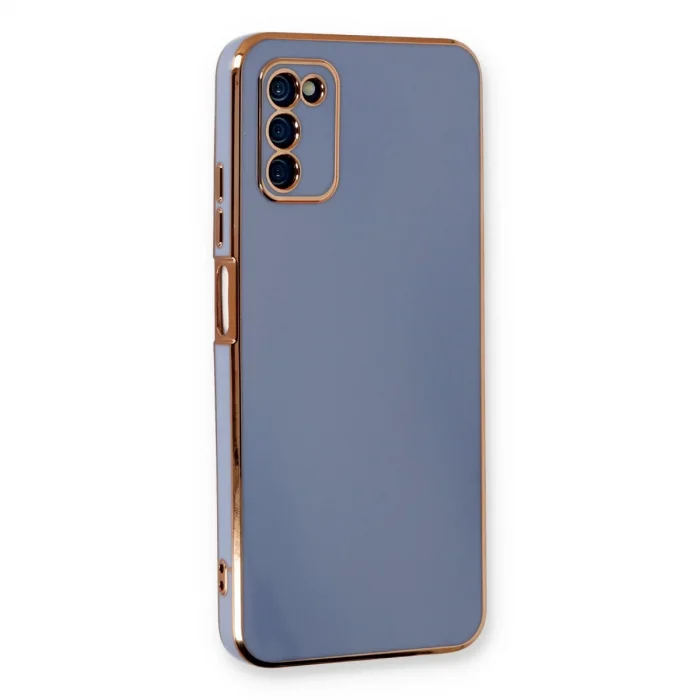 BUĞZ Samsung Galaxy A03s Kılıf Volet Silikon - Mavi