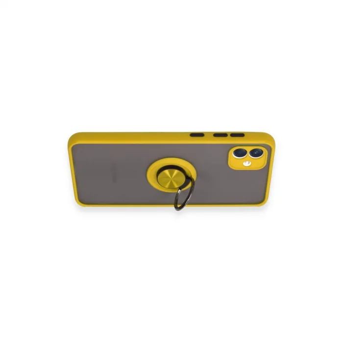 BUĞZ Samsung Galaxy A04 Kılıf Montreal Yüzüklü Silikon Kapak - Sarı