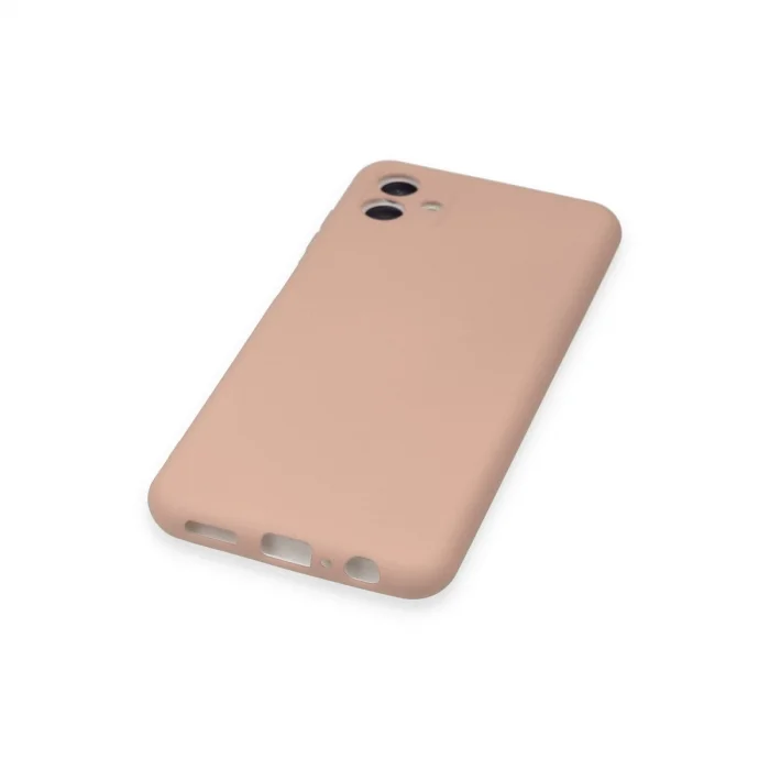 BUĞZ Samsung Galaxy A04 Kılıf Nano İçi Kadife Silikon - Pudra
