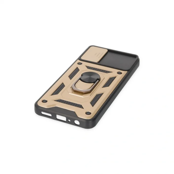 BUĞZ Samsung Galaxy A04 Kılıf Pars Lens Yüzüklü Silikon - Gold