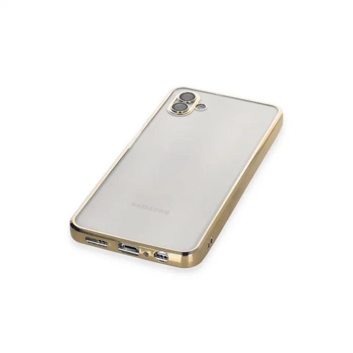 BUĞZ Samsung Galaxy A04 Kılıf Razer Lensli Silikon - Gold