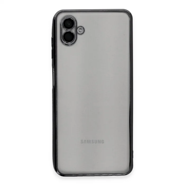 BUĞZ Samsung Galaxy A04 Kılıf Razer Lensli Silikon - Siyah