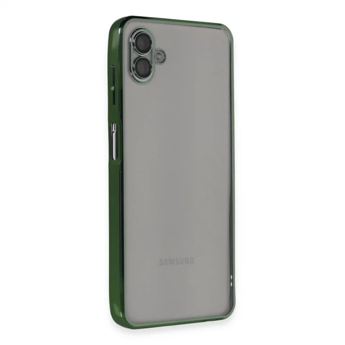 BUĞZ Samsung Galaxy A04 Kılıf Razer Lensli Silikon - Yeşil