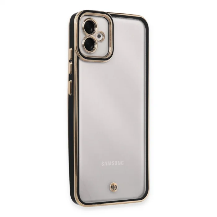 BUĞZ Samsung Galaxy A04e Kılıf Liva Lens Silikon - Siyah