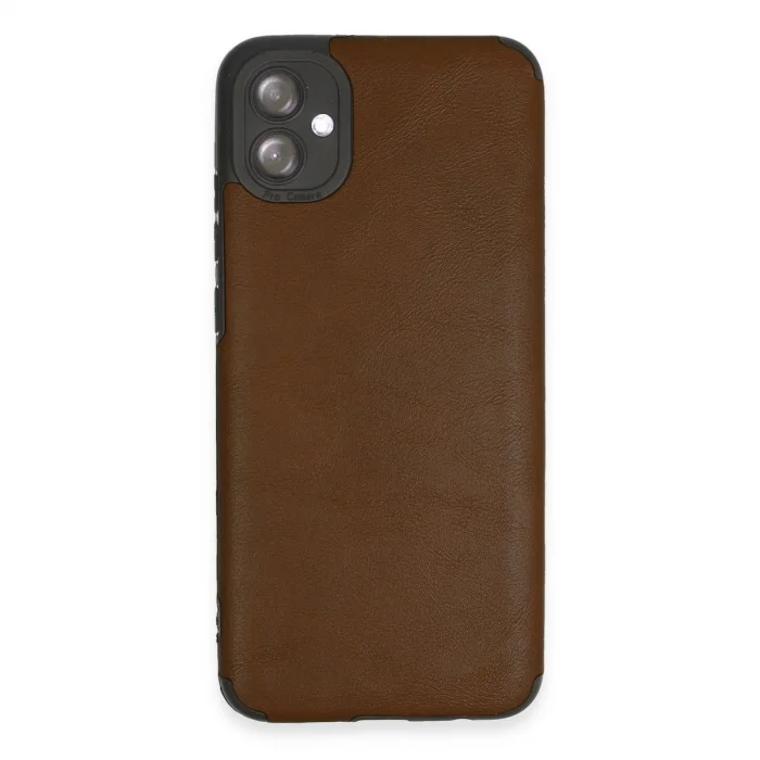 BUĞZ Samsung Galaxy A04e Kılıf Loop Deri Silikon - Kahverengi