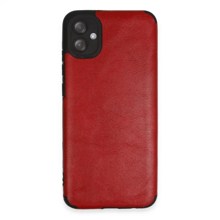 BUĞZ Samsung Galaxy A04e Kılıf Loop Deri Silikon - Kırmızı