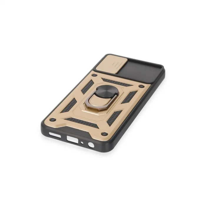 BUĞZ Samsung Galaxy A04e Kılıf Pars Lens Yüzüklü Silikon - Gold