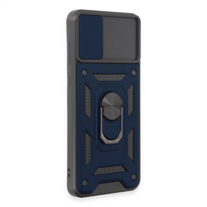 BUĞZ Samsung Galaxy A04e Kılıf Pars Lens Yüzüklü Silikon - Lacivert