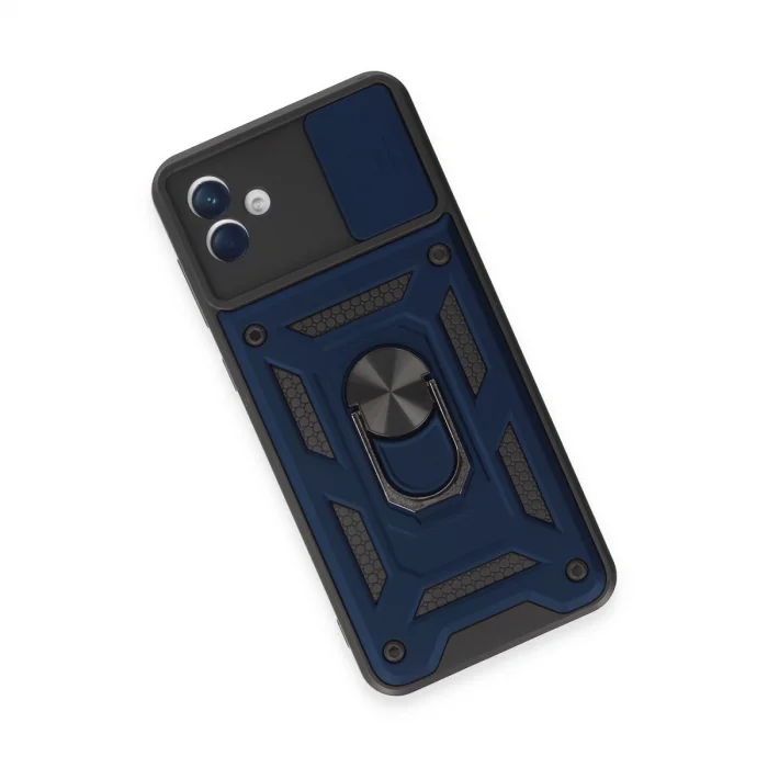 BUĞZ Samsung Galaxy A04e Kılıf Pars Lens Yüzüklü Silikon - Lacivert