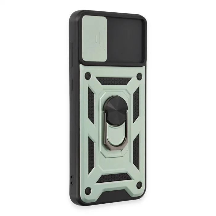 BUĞZ Samsung Galaxy A04e Kılıf Pars Lens Yüzüklü Silikon - Yeşil