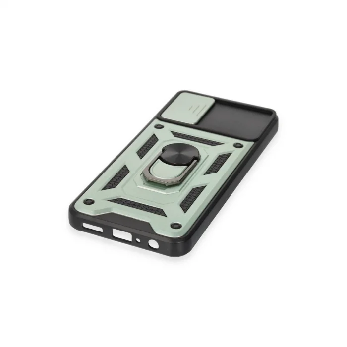 BUĞZ Samsung Galaxy A04e Kılıf Pars Lens Yüzüklü Silikon - Yeşil