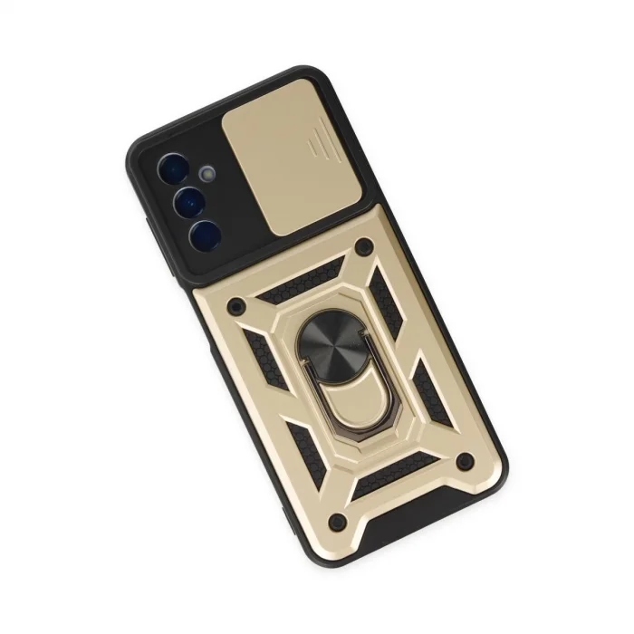 BUĞZ Samsung Galaxy A04s Kılıf Pars Lens Yüzüklü Silikon - Gold