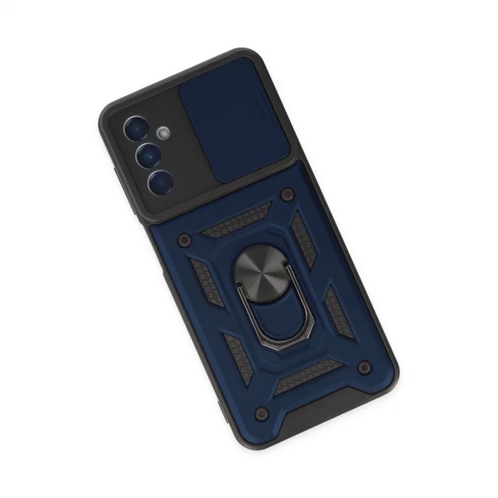 BUĞZ Samsung Galaxy A04s Kılıf Pars Lens Yüzüklü Silikon - Lacivert