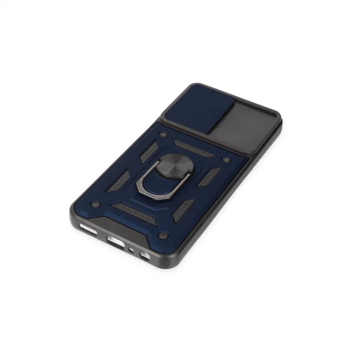 BUĞZ Samsung Galaxy A04s Kılıf Pars Lens Yüzüklü Silikon - Lacivert