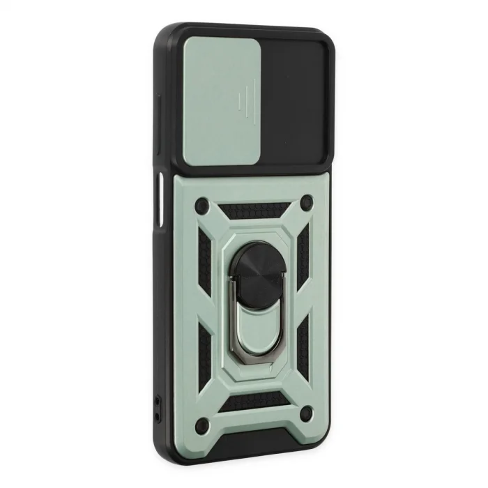 BUĞZ Samsung Galaxy A04s Kılıf Pars Lens Yüzüklü Silikon - Yeşil