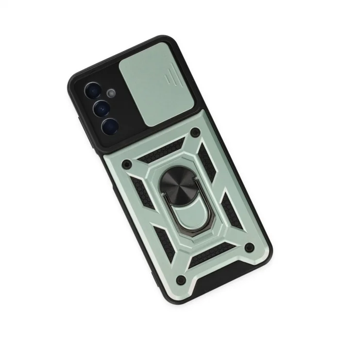 BUĞZ Samsung Galaxy A04s Kılıf Pars Lens Yüzüklü Silikon - Yeşil