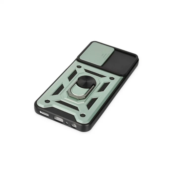 BUĞZ Samsung Galaxy A04s Kılıf Pars Lens Yüzüklü Silikon - Yeşil