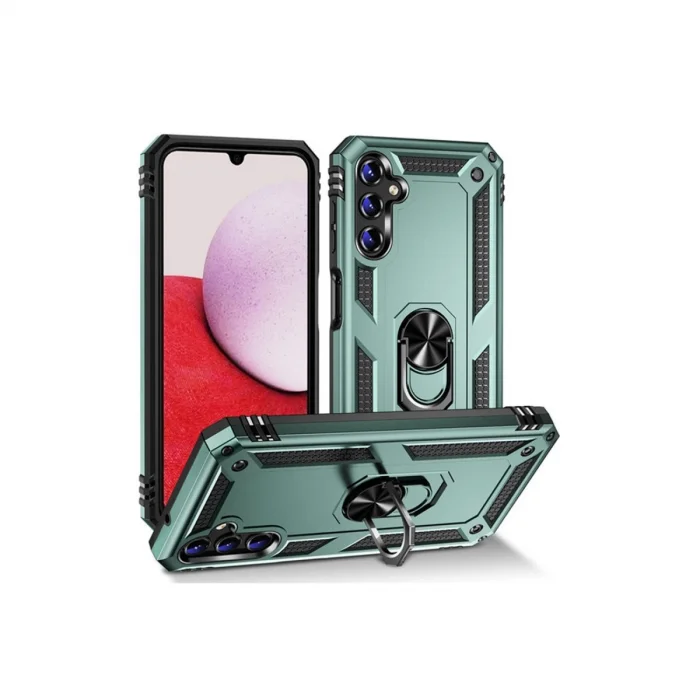 BUĞZ Samsung Galaxy A04s Kılıf Sofya Yüzüklü Silikon Kapak - Yeşil