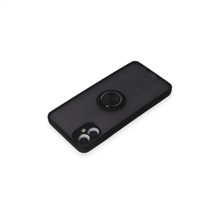 BUĞZ Samsung Galaxy A05 Kılıf Montreal Yüzüklü Silikon Kapak - Siyah