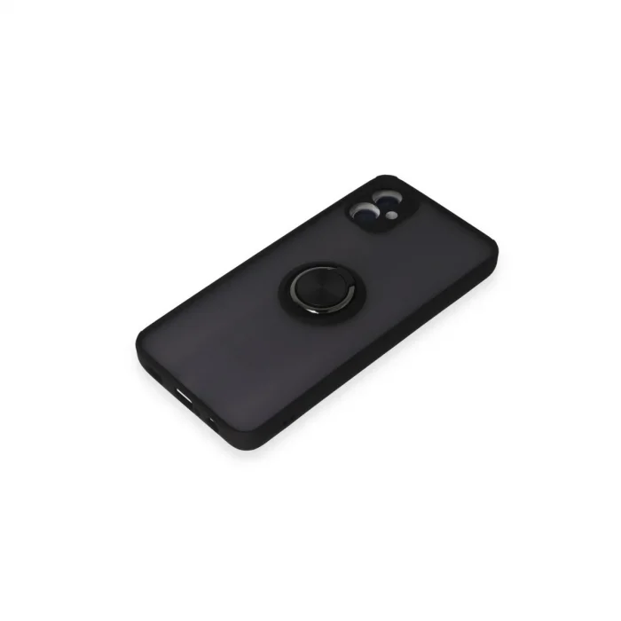 BUĞZ Samsung Galaxy A05 Kılıf Montreal Yüzüklü Silikon Kapak - Siyah