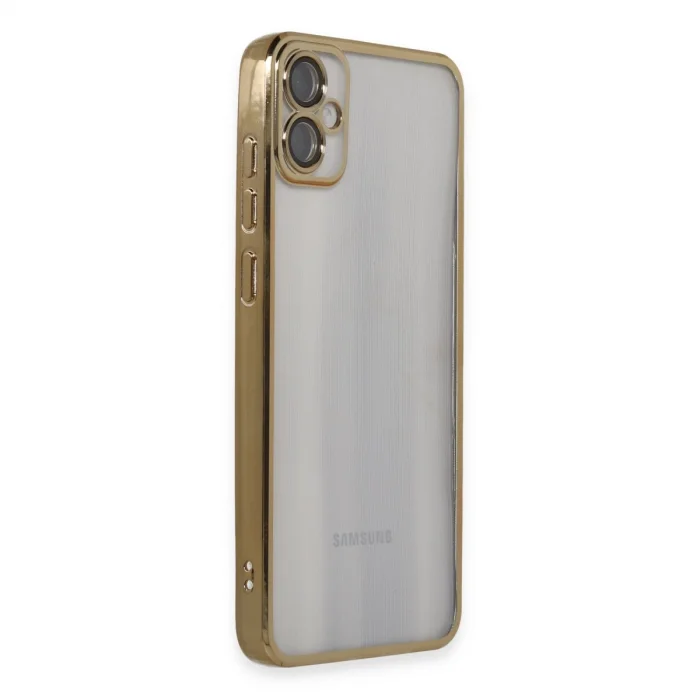 BUĞZ Samsung Galaxy A05 Kılıf Razer Lensli Silikon - Gold