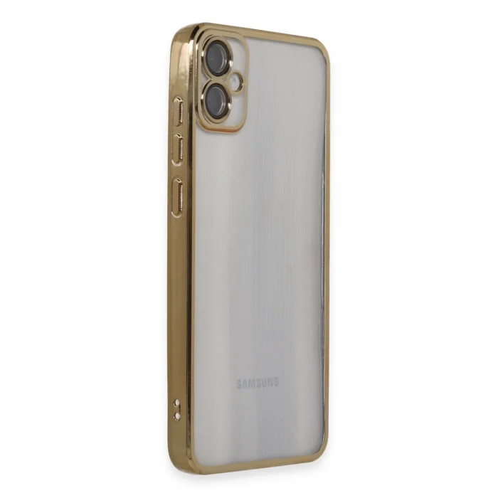 BUĞZ Samsung Galaxy A05 Kılıf Razer Lensli Silikon - Gold