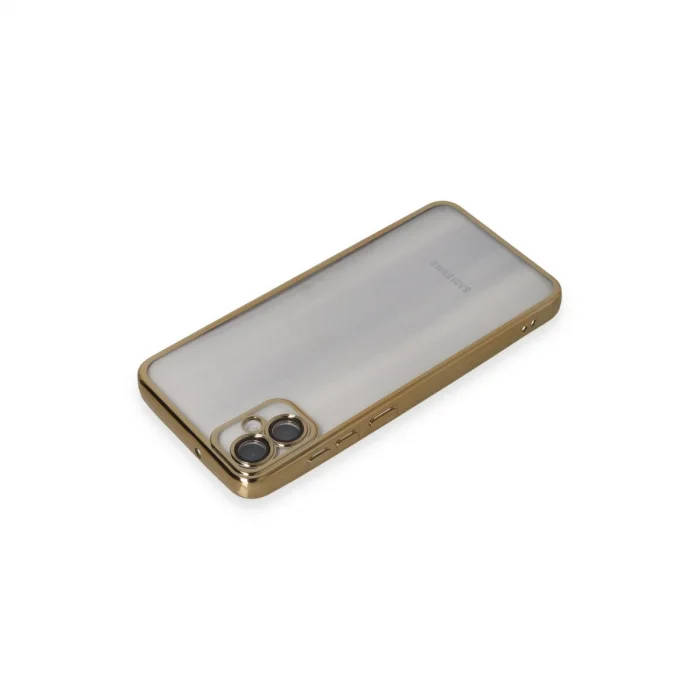 BUĞZ Samsung Galaxy A05 Kılıf Razer Lensli Silikon - Gold