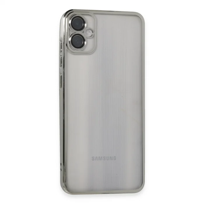 BUĞZ Samsung Galaxy A05 Kılıf Razer Lensli Silikon - Gümüş