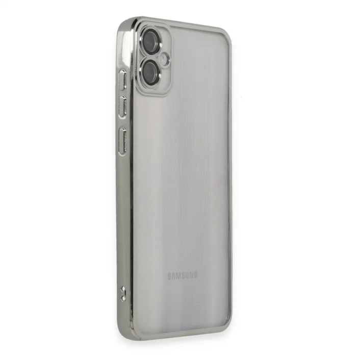 BUĞZ Samsung Galaxy A05 Kılıf Razer Lensli Silikon - Gümüş