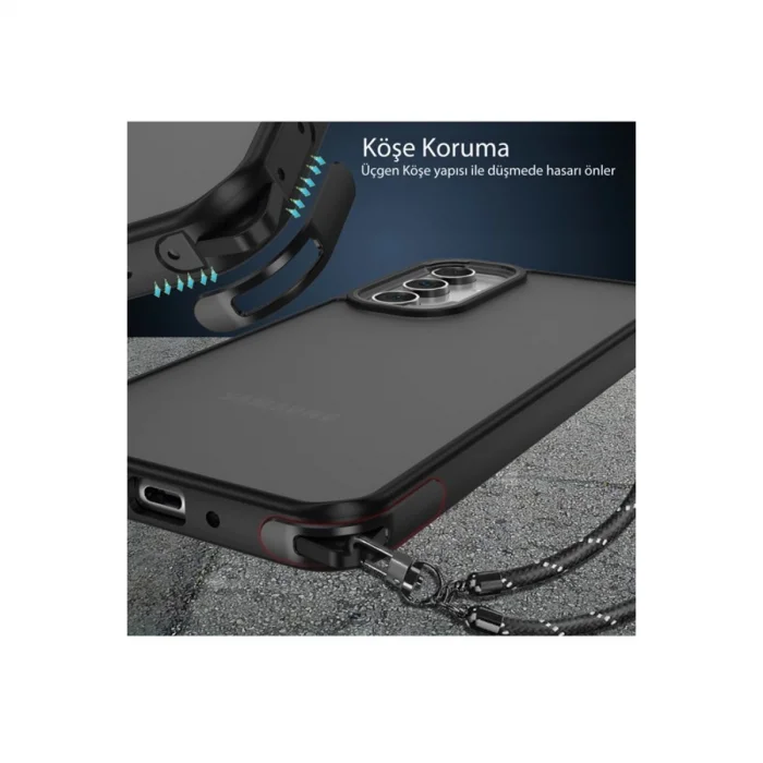 BUĞZ Samsung Galaxy A05s Kılıf Elegant Kapak - Derin Mor