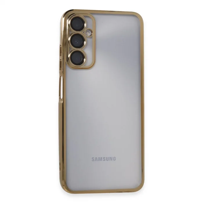 BUĞZ Samsung Galaxy A05s Kılıf Razer Lensli Silikon - Gold