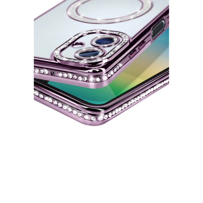 BUĞZ Samsung Galaxy A06 Joke Simli Magneticsafe Kılıf - Derin Mor