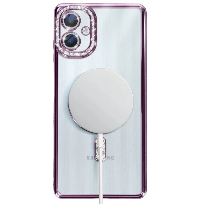 BUĞZ Samsung Galaxy A06 Joke Simli Magneticsafe Kılıf - Derin Mor