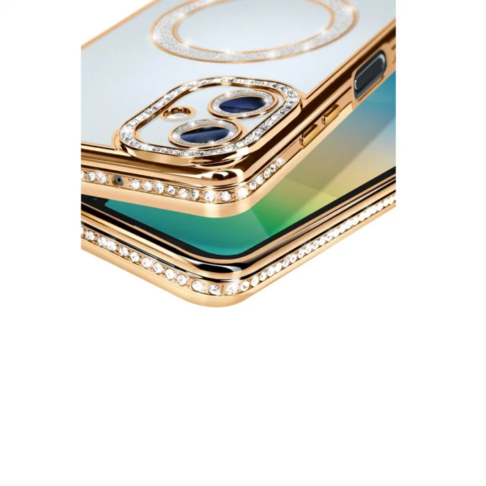 BUĞZ Samsung Galaxy A06 Joke Simli Magneticsafe Kılıf - Gold