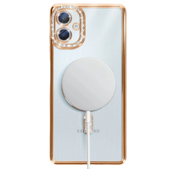 BUĞZ Samsung Galaxy A06 Joke Simli Magneticsafe Kılıf - Gold