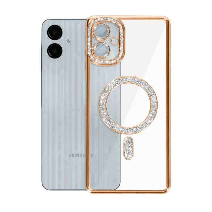 BUĞZ Samsung Galaxy A06 Joke Simli Magneticsafe Kılıf - Gold