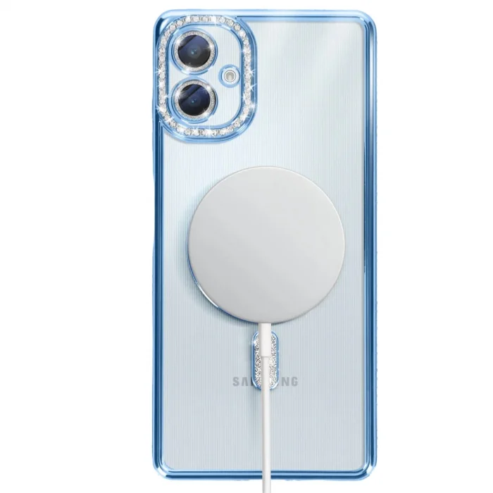 BUĞZ Samsung Galaxy A06 Joke Simli Magneticsafe Kılıf - Mavi