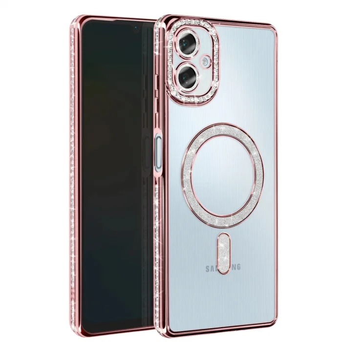 BUĞZ Samsung Galaxy A06 Joke Simli Magneticsafe Kılıf - Pembe