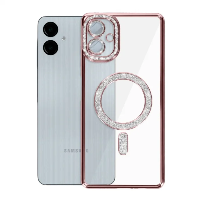 BUĞZ Samsung Galaxy A06 Joke Simli Magneticsafe Kılıf - Pembe