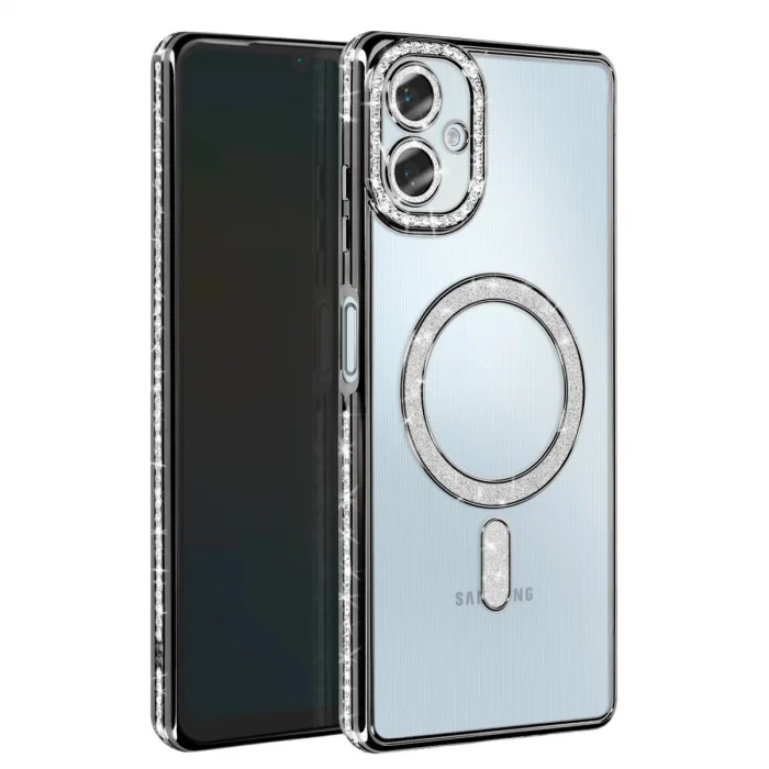 BUĞZ Samsung Galaxy A06 Joke Simli Magneticsafe Kılıf - Siyah