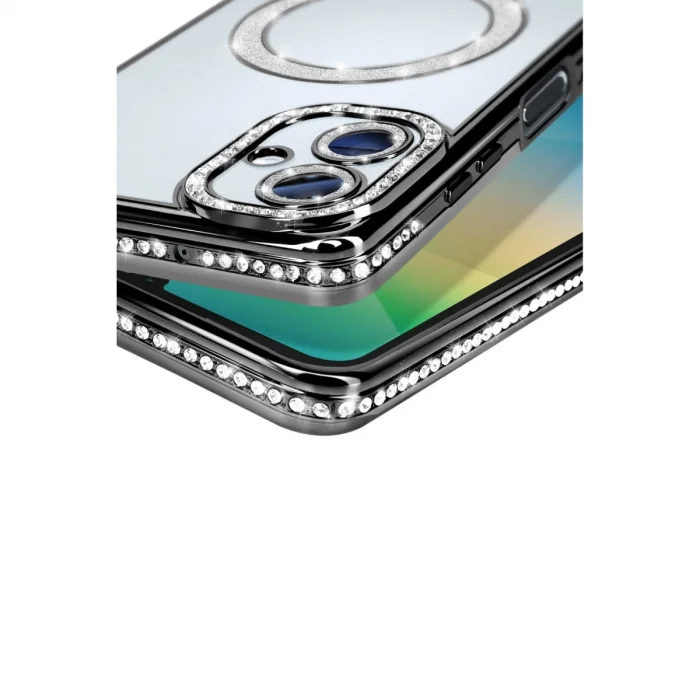 BUĞZ Samsung Galaxy A06 Joke Simli Magneticsafe Kılıf - Siyah