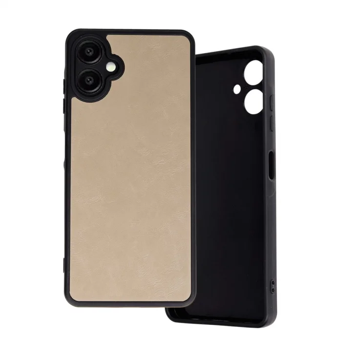 BUĞZ Samsung Galaxy A06 Kılıf Aras Deri Kapak - Pudra