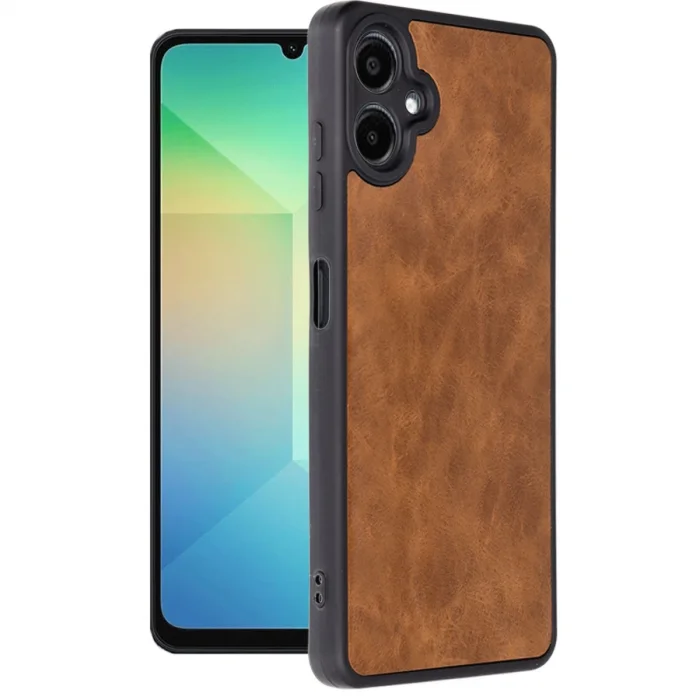 BUĞZ Samsung Galaxy A06 Kılıf Aras Deri Kapak - Taba