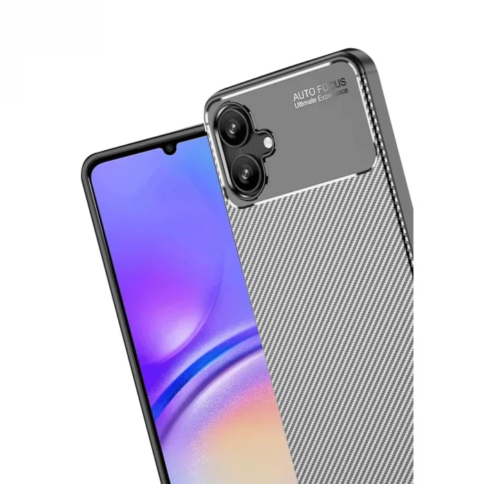 BUĞZ Samsung Galaxy A06 Kılıf Auto Focus Karbon Kapak - Gri