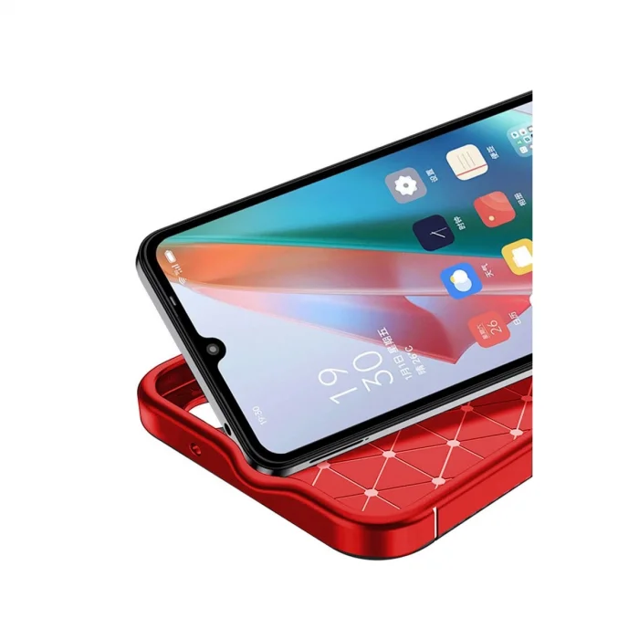 BUĞZ Samsung Galaxy A06 Kılıf Auto Focus Karbon Kapak - Kırmızı
