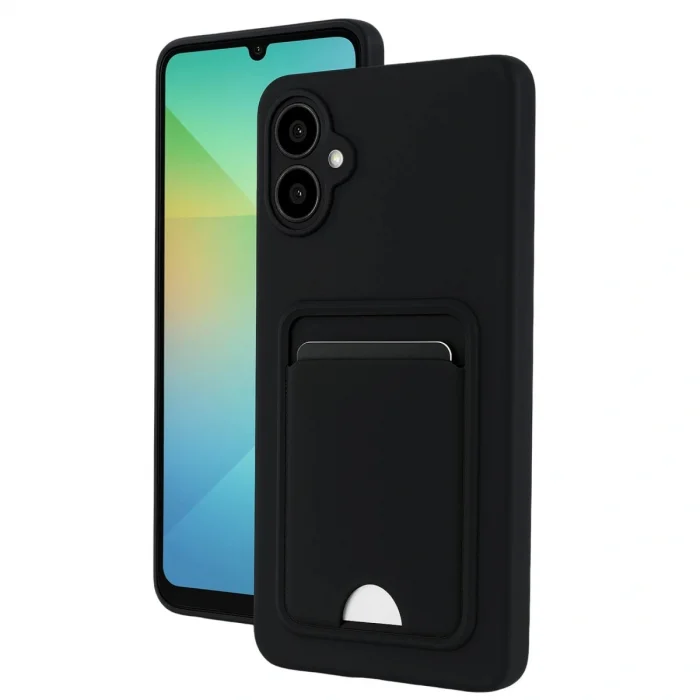 BUĞZ Samsung Galaxy A06 Kılıf Kelvin Kartvizitli Silikon - Siyah