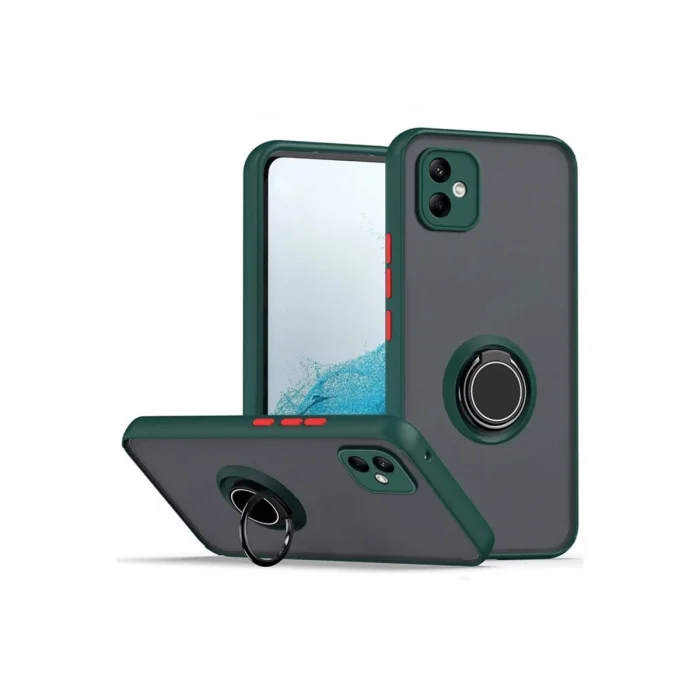 BUĞZ Samsung Galaxy A06 Kılıf Montreal Yüzüklü Silikon Kapak - Yeşil