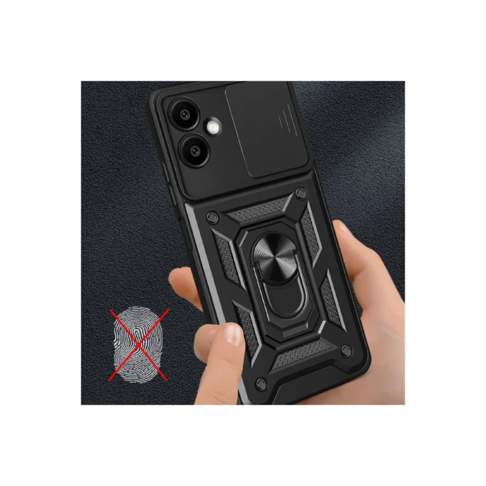 BUĞZ Samsung Galaxy A06 Kılıf Pars Lens Yüzüklü Silikon - Yeşil